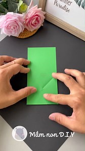 Hướng dẫn xếp giấy ếch xanh có thể bật nhảy 🐸 #mầmnondiy #handmade #origami | Mầm non D.I.Y