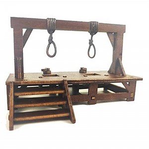 1/72 Scale Soldiers Action Figures accessories wooden functional guillotine gallows prison cage model miniature toy (gallows·)