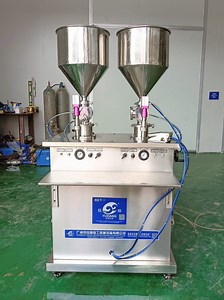 [Hot Item] Gzj 10-1000ml Pistion Filler Two Nozzle Filling Machine Honey Chilli Food Grade Filling Machine