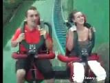 Tits fall out on roller coaster ride