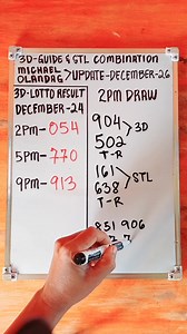 2.4K views · 65 reactions | swertres 3d and stl tips guide update 2pm draw .December 26. 2023.paki view nalang sa ating vedio. sa welling #swertreshearingtoday #stl #lotto #lucky #winning #guide @followers | Michael Olandag | Facebook