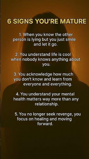 6 Signs You’re Truly Mature | Psychology Facts About Life and Growth