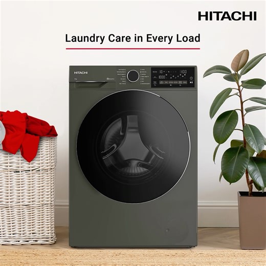 Tackle daily laundry with the Hitachi Prologue Front Loading Washing Machine, offering precise dosing for optimal convenience. #Hitachi #HomeAppliances #HitachiHomeAppliances #WashingMachine | Hitachi Home Appliances