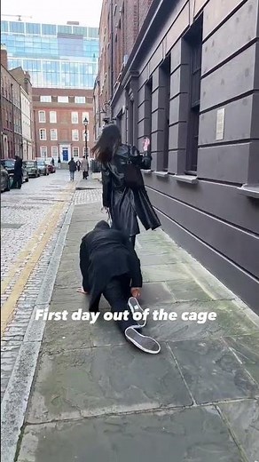 My puppy slave mistress in street london - foot fetish slave kiss my feet dogy traning femdome #feet