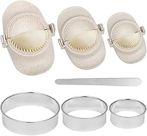 Homaisson Dumpling Makers, 3 Sizes Dumpling Molds, Washable Chinese Dumpling Making Machine, Dough Press Mold Maker Set with Cutters and Spoons, Practical Kitchen Gadget