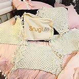 SnugLife Macrame Placemats Set of 4 - Handmade Cotton Woven Boho Placemats - Modern Farmhouse Fringe Placemats for Dining Table, Kitchen, Bohemian Wedding Décor, Rustic Natural Off White, 12”x20”