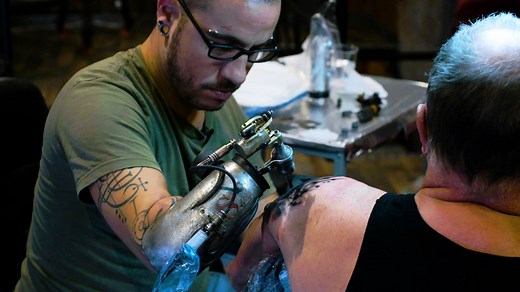 Tattoo artist JC Sheitan Tenet has an interesting perspective on the craft — having lost his right arm at 10 years old, he worked with "biomechanic" artist Jean-Louis Gonzal to create a custom prosthetic tattooing machine. Now, Tenet is able to create designs unlike any other. | Great Big Story