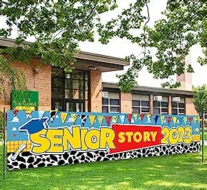 Graduation Decorations Class of 2023 Large Senior Story Banner Congrats Grad Yard Sign Banner Graduation Party Supplies for Outdoor Indoor Decorations
