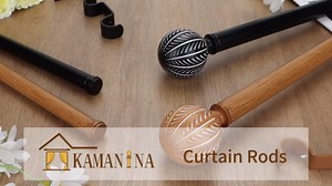 KAMANINA 1 Inch Wood Double Curtain Rods for Windows 72 to 144 Inches (6-12 Feet), Heavy Duty Decorative Drapery Rods 66 to 120 inch, Wood Grain Leaf Pattern Finials