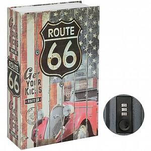 [Hot Item] Diversion Metal Security Secret Hidden Storage Money Vintage Route 66 Book Safes Boxes with Combination Lock