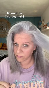 Let’s get a blowout on 2nd day hair! First always use heat protection! So important! S a y “blowout” for l i n k s #blowoutstyles #2nddayhair #silverhairdontcare #silverhair #silversisters #langehair #itsmyhair #goinggrey #agelessbeauty #wednesdayedit #itsyourday #over40style #over40andfabulous | Tousled and Tangled Hair