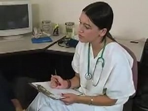 Nurse Measures And Massages Her Patient's Dick