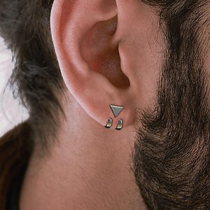 Herren Ohrringe - Silber Ohrstecker, Männer, Geschenk für männliche Mann, Herren Ohrring, Edgy, Herren Ohrstecker, Ohrstecker für Männer, alltäglichen Ohrring, A388 - Etsy.de