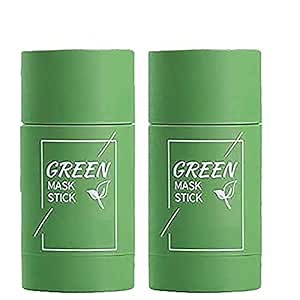 2PCS Green Tea Purifying Clay Mask, Face Moisturizes Oil Control, Deep Clean Pore, Improves Skin,for All Skin Types Men Women