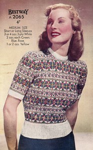 1940 Fair Isle Pullover Vintage Strickmuster 223 - Etsy.de