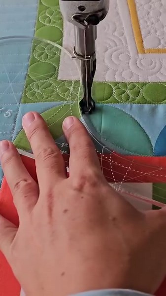 Quilting adventure continues! 🍉 Just finished my melons and diving into Lesson Three: Autumn at Four Seasons Quilt Camp. Join me live on Facebook for machine quilting tips, tricks, and bonus ideas! 11am mt today!🍂✨ Enroll now at peaceandquilt.com Yes! this is real-time quilting using my Sway 5 machine quilting ruler! #QuiltLife #MachineQuilting #FourSeasonsQuiltCamp #nataliabonner | Piece N Quilt