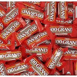 100 Grand Milk Chocolate Candy Bars, Individually Wrapped Retro Candy, (Pack of 40 oz) + GIFT VEMAX STORE