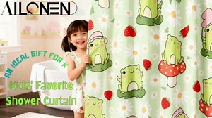 AILONEN Sport Basketball Shower Curtain,Dunk Basketball Bath Curtain with 12 Plastic Hooks,Black Ball Printed Polyester Waterproof Shower Curtain,Kids Men Boys Bathroom Decoration,Washable 36"W x 72"H