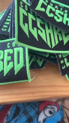 Patches have made it across the pond. Stay tuned ! #ccshred #burningwitches #merch #patches #store | Courtney Cox