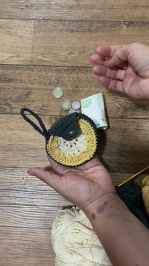 Monederito redondo a crochet #crocheting #diy #ganchillo #hechoamano #money #crochetaddict #cottonyarn #girls #accesories