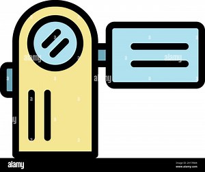 Hand video camera icon. Outline hand video camera vector icon color flat isolated Stock Vector Image & Art - Alamy