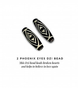 2 Phoenix Eyes Dzi Bead, 2 Phoenix Eyes Dzi Stone, Dzi Bead From Nepal, Amulet, Lucky Charm, Protective Talisman, Protection Talisman - Etsy
