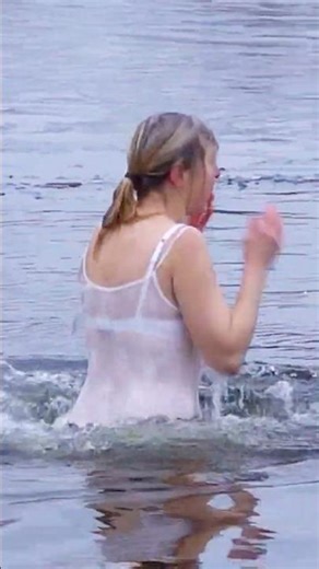 Girl Ice Swim ❄️ Unbelievable Epiphany Bath Festival