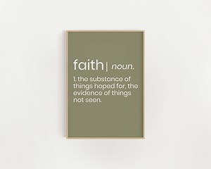 Faith | Christian Definition Printable Digital Wall Art | Olive Branch - Etsy