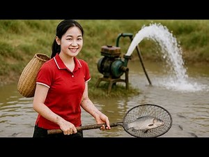 Harvesting GIANT Fish From Thick Mud After Draining The Pond | Farm Life Tropics