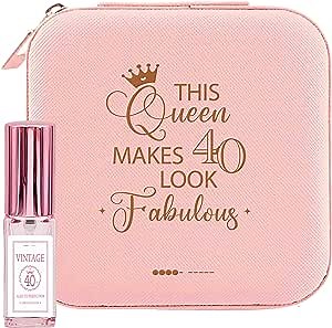 40th Birthday Gift for Women, 40th Birthday Jewelry Mini Storage Box with Refillable Perfume Bottle, Gift for 40 Year Old Female, 40th Bday Gift, 40 & Fabulous Gift, 40th Birthday Items