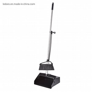[Hot Item] Industrial Strong Long Handled Dustpan and Brush Set Professional Lobby Dust Pan and Broom Perfect for Home, Garage, Patio Cleaning