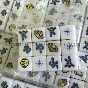 [Hot Item] Wholesale Custom Rounded 16mm Acrylic Cmyk Printing Logo Dice