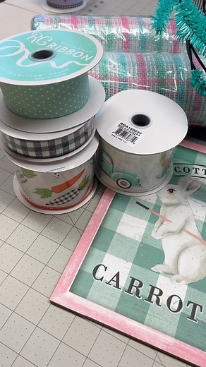 How are you doing with finding your Easter wreath supplies? There is a lot of cute things out there from signs to ribbons! Share with us what you have found! #easterdecor #eastersigns #easterwreaths #decomeshwreath #ribbon #ribbonaddiction | The Wreath Creator