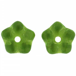 Czech Large Flower Spacer 7mm Olivine (50pcs)