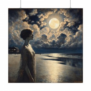 Zelda Fitzgerald Art Print: Moonlit Beach, Roaring 20s Decor - Etsy