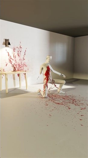 Realistic Blood Splatter Simulation in Houdini 21🪄 #houdinifx #vfx #blender3d #unrealengine #shorts