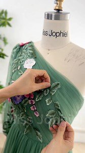 Making one shoulder long sleeves sage green long prom dress with slit. #sewing #gown #wedding #prom #fashion #FashionDesigner #bridal #weddingdress #prom2025 #weddingguestdress #sewing #creative #elegant #sewingproject #fashionweek | Miss Jophiel