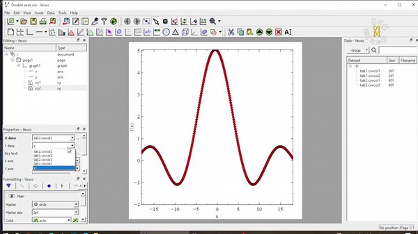 Plots of different scales on a single frame in Veusz