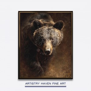 Grizzly Bear Portrait, Golden Forest Wildlife Art (digital Download) PF10 - Etsy Canada