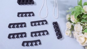 300 Pcs Toe Separators for Nail Polish Bulk Toe Separator Pedicure Correct Foot for Men Women Nail Polish Comfy Soft Pedicure Supplies (Black)
