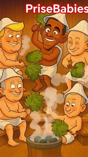 Presidents in the Sauna: The Hottest Meeting of the Year! 😂🔥"#trump #putin #kim #shorts #cartoon