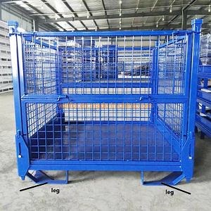[Hot Item] Stacking Rack Foldable Steel Mesh Box Pallet Metal Containers