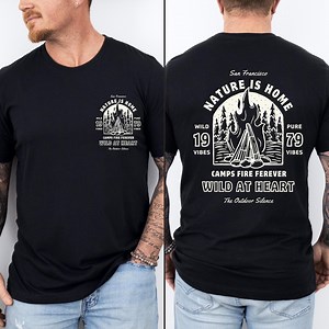 Vintage Nature Outdoor Unisex Tee, Perfect for Adventurers, Casual Comfort, Fire Camp, Summer Vibe Shirt, Camping Top, Hiking Apparel, - Etsy Australia