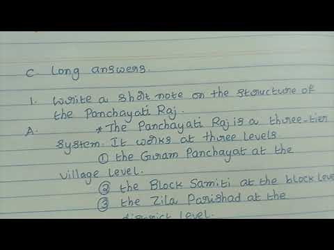 6th Class Social Notes|Panchayati Raj System|SPL-5|Ratna Sagar Social Science Textbook Solutions