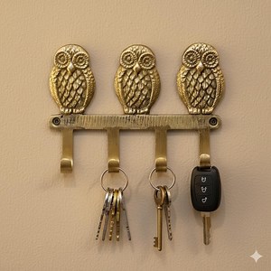 SHOBIXX | One Piece Key Holder Owl Vintage Brass Decorative Wall Hooks for Hanging | Decorative Coat Rack Wall Mount Antique Towel Hangers - Etsy