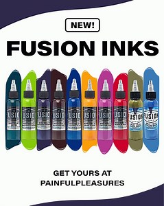Check out all the color & variety from Fusion Ink at painfulpleasures.com! #painfulpleasures #fusionink #tattooink #tattooinks | Painful Pleasures | Facebook