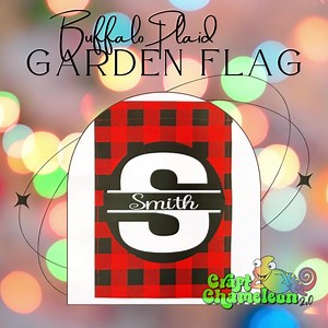 This stylish buffalo plaid garden flag is perfect for HTV projects. Its classic pattern will add a touch of charm to any outdoor area. https://craftchameleon.com/BuffaloPlaidFlag #craftchameleon #garden #htv #buffaloplaid #silhouette #cricut | Craft Chameleon | Facebook