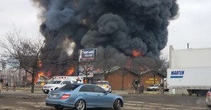 Akron firefighters battle large fire on East Exchange Street