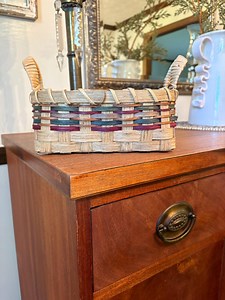 Handwoven Muffin Basket, Walnut Stained Small Storage Basket - Etsy