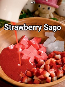 Bring Back Our VIRAL Strawberry Sago video! Recipe⬇️ Ingredients: • 1 lb. Strawberries • 1/3 cup sugar • 1 cup whole milk • 1 cup sago (175 g.) • 2 TBSP condensed milk • strawberry jelly • coconut jelly • ice Instructions: 1. Cook the sago according to package instructions. Then rinse in cold water and drain well 2. Wash the strawberries and dice up 1/2 lb. and set aside 3. In a blender, blend the other 1/2 lb. Strawberries with the sugar (if you don't have one, just mash it in a bowl) 4. In a l